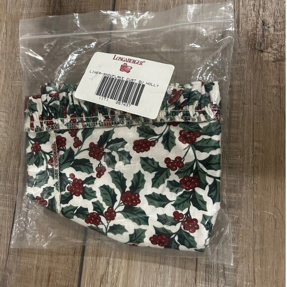 Longaberger SNOWFLAKE Basket Liner Holly Fabric NEW Customer SU Christmas - Picture 1 of 1